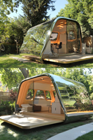 Capsule spatiale préfabriquée moderne 2026 écologique à énergie solaire – Matériaux de conteneur modulaire pour appartement, hôtel, glamping