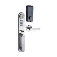 Serrure électronique intelligente en alliage de zinc bois/acier pour hôtel, serrure numérique double électrique automatique extérieure intelligente pour portail coulissant
