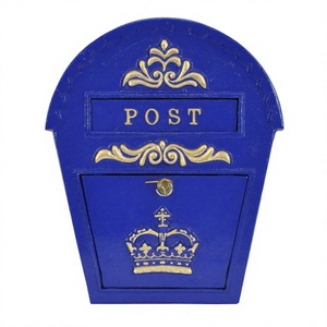 Buzón de Pared Azul con Diseño de Corona Escocesa, Artículos de Jardín Decorativos, Buzón para Cartas, Precio de Fábrica - Product Image 1