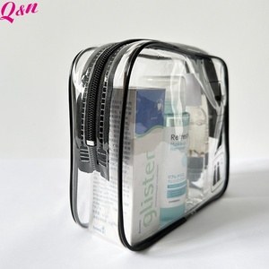 Wholesale Eco-Friendly Fashion Clear PVC Zipper <b>Foldable</b> Handled Portable Cosmetic Bag Waterproof Custom Logo for Office School - Product Image 5