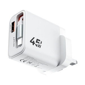 Chargeur mural USB-C 45W avec PD 3.0, câble rétractable, charge rapide universelle pour téléphone, tablette, ordinateur portable - Product Image 1