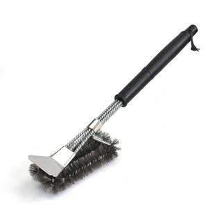 Brosse de nettoyage pour barbecue en acier inoxydable Butterfly Grill, brosse à fil simple tête, outil de nettoyage durable pour grilles et fours à barbecue - Product Image 1