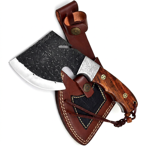 ขวานทำมือ ZA DAMASCUS MAKERS ใบมีดเหล็กคาร์บอน ขนาด 5 นิ้ว ด้ามไม้ ปลอกหนัง สำหรับผ่าฟืน - Product Image 1