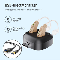JINGHAO Prothèses auditives BTE rechargeables par USB pour personnes âgées-Prothèse auditive antibruit avec chargement de type C-Certifié CE MDR