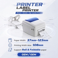 Impresora Térmica de Etiquetas de Códigos de Barras Hoin HOP-HQ480B de 4 Pulgadas, Profesional, de Escritorio, para Etiquetas de Envío, USB, para Máquinas POS y Control de Inventario