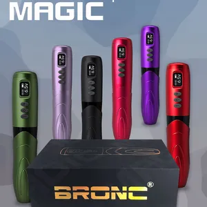 BRONCプロフェッショナルタトゥーMAGICワイヤレスペンタトゥー & PMUマシンキットタトゥーガン用