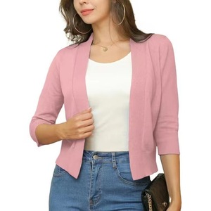 Suéter Cárdigan Corto de Punto para <span class=keywords><strong>Mujer</strong></span> Fitspi, Chaqueta Corta Versátil y Sencilla, Prenda de Punto con Cuello en V para Otoño y Primavera, Venta al Por Mayor - Product Image 3