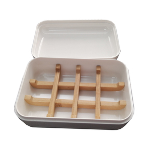 Boîte à <span class=keywords><strong>savon</strong></span> de salle de bain en fibre de bambou sans plastique avec couvercle rectangle naturel porte-<span class=keywords><strong>savon</strong></span> en bambou <span class=keywords><strong>cube</strong></span> égouttoir - Product Image 4