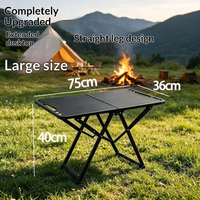 Table de camping pliable portable, installation rapide, acier au carbone épaissi, imperméable, multifonctionnelle pour barbecue en plein air, famille