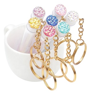 Gold Keychain <strong>Rhinestone</strong> <strong>Eyelash</strong> Extension Mascara Wand Applicator Microbrush Crystal Lashes Brush with Single Tube - Product Image 4