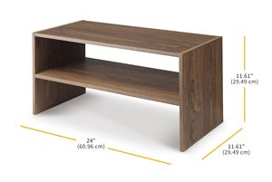 <span class=keywords><strong>Scarpiera</strong></span> Moderna in Legno Impilabile a 2 Ripiani, Finitura Noce, 60 cm, <span class=keywords><strong>per</strong></span> Soggiorno, Camera da Letto, Hotel e Ufficio Domestico - Product Image 3