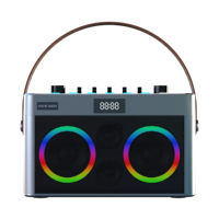 Enceinte Karaoké SY999 avec Deux Microphones Sans Fil 60W 8000mAh et Éclairage LED RGB 5.0 pour KTV à Domicile, Extérieur et Diffusion en Direct