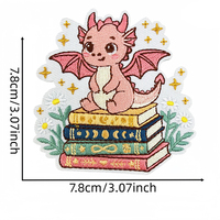 Patchs thermocollants brodés sur le thème de la lecture, vente en gros, motifs mignons Dragon, Hibou, Crâne, appliques à coudre sur le thème du livre, logo personnalisé pour sac à dos