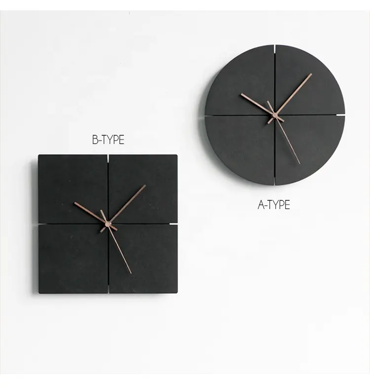 Emisdoog-Reloj de pared Digital silencioso, de madera, moderno, creativo, cuadrado, negro, 2019