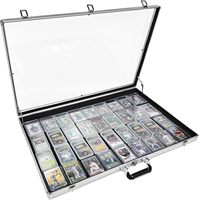 Vitrine de présentation de cartes de baseball grand format, vitrine de table en aluminium et acrylique verrouillable, vitrine portable pour salon professionnel
