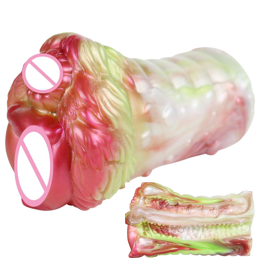 silicone male masturbators Silicone Male Masturbation Cup Stroker Realistic Vaginal Pocket Pussy Sex  Toys main image 1