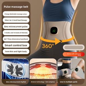 Nuovo Massaggiatore EMS a Microcorrente per Vita e Addome, con Impacco Caldo, Cintura Riscaldante per Sport e Utero, Alimentato a Batteria, con Musica - Product Image 5