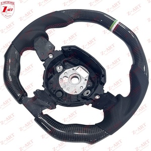 Volant en fibre de carbone sèche Z-ART SVJ avec fil <span class=keywords><strong>orange</strong></span> pour Lamborghini <span class=keywords><strong>Aventador</strong></span> S LP700 LP720 LP740 LP750SV LP770 SVJ - Product Image 2