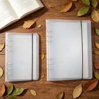 Carnet à feuilles mobiles en PP, format A4, A5, A6, rechargeable, avec reliure à 6 anneaux, journal à élastique, personnalisable en PP pour le bureau et l'école (vente en gros)