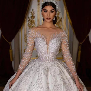 Vestido de Novia de Encaje con Manga Larga, Estilo Francés, con Falda Amplia, Novedad 2025, Elegante y de Ensueño - Product Image 4