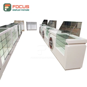 Commercial Smoke Shop Display Cabinet Wood Glass Counter LED <b>Lighting</b> Tobacco Display Cabinet - Product Image 5