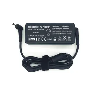 Adaptador para laptop, carregador de laptop 20v 3.25a para lenovo ideapad 330 110 310 320 710/flex 4/chromebook n22/flex 5