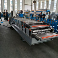 Mesin Pembentuk Panel Atap Dua Lapis yang Efisien Mesin Pembuat Genteng Baja Warna Trapezoidal Ibr
