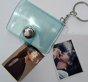 16 photo Mini Small Photo Album Keyring 1 Inch ID Instant Pictures Storage Card Book Keychain Lover Time Memory Gift
