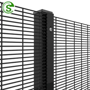 工厂批发耐腐蚀358高安全性围栏PVC涂层防爬网绿色围栏面板