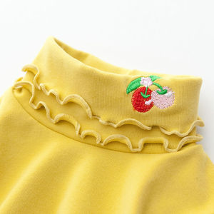 Maglia calda a collo alto autunno in puro cotone da ragazza YOKIDS a maniche lunghe, vestiti autunnali da bambino medio a grandi - Product Image 4