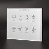 Interrupteur tactile intelligent pour maison connectée, 8 touches, panneau en verre trempé blanc, 220V, pour le contrôle des chambres d'hôtel