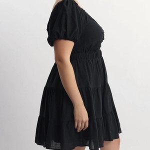 Vestidos de Fiesta de Verano 2025, Manga Corta, Corte en A, Tallas Grandes, Elegantes, Color Negro, Cuello en V Profundo, Mini Vestidos Sexys - Product Image 3