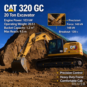 Excavadora Usada Caterpillar CAT 320GC de 20 Toneladas, en Buen Estado, en Shanghái - Product Image 1