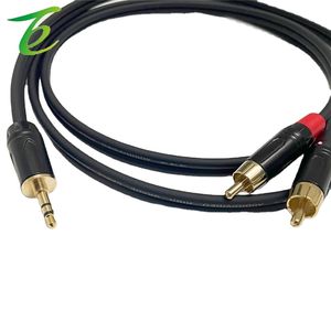 Медный позолоченный 3,5 мм с двойным лотосом 2RCA штекер ТВ аудио выход в AV-линию с одной и двумя звуковыми линиями - Product Image 4