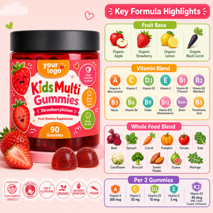 Gomitas Multivitamínicas Veganas Orgánicas con Sabor a Frutas, Inspiradas en Frutas, Saludables para Niños, ODM Daily Nutrition Support - Product Image 3