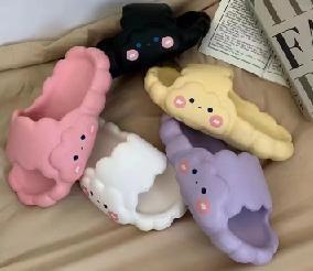 Pantofole in Peluche a Forma di Cartone Animato, Suola Morbida in EVA, Punta Aperta, per Casa, Tutte le Stagioni, Rosa Bianco Viola, Taglie 36-41 - Product Image 3
