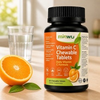 Complément alimentaire naturel pour adultes et adolescents, comprimés à croquer à la saveur d'orange, vitamine C, stimulant immunitaire, bien-être quotidien