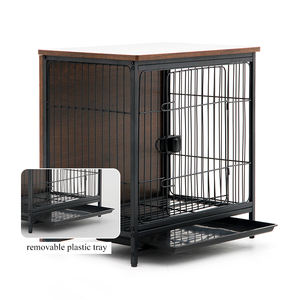 Gabbia per Animali in Legno Massiccio con Caratteristica Traspirante, Casa in Legno e Metallo per Cani, Gatti, Conigli, Criceti con Motivo Animale e Vassoio in Plastica - Product Image 5