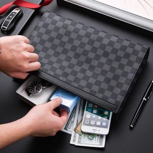 <span class=keywords><strong>Borsa</strong></span> a Mano Grande da Uomo in <span class=keywords><strong>Pelle</strong></span> Sintetica PU Personalizzata, Stile <span class=keywords><strong>Vintage</strong></span>, con Cerniera a Quadretti, per Affari e Mobile - Product Image 3