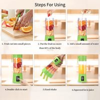 Vente chaude 2024 Mini mixeur à jus de fruits portable à grande vitesse rechargeable par USB Batterie 380ml 2000mah Vente en gros