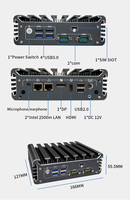 Mini Computadora Sin Ventilador de Aluminio con Intel I5-7360U de 7ª Generación, 2x2.5GbE, HD-MI, DP, Pantalla Dual, Iris Plus, TPM2.0 para Educación Electrónica