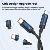 Toocki 100W USB C à C câble en alliage d'aluminium tressé Ultra mince PD cordon de charge rapide pour MacBook Pro Samsung Galaxy