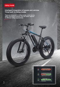 Bicicleta Eléctrica Todoterreno para Adultos, Venta al Por Mayor de Fábrica, 26*4.0, 750W 1000W, Gran Potencia, 48v, Neumáticos Anchos, Modelo T88E5 - Product Image 2