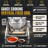 Cuiseur Agroalimentaire à Double Paroi 300L Acier Inoxydable 304 Modèle Fixe Soudures Hygiéniques pour Sauces Ébullition