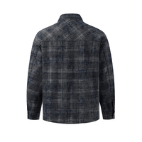 Chemise-veste en tissu écossais vintage pour homme, lavée, 320 g/m², mélange de coton brossé, tissé, pour l'automne et l'hiver