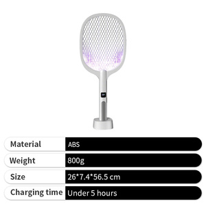 Raquette <span class=keywords><strong>anti</strong></span>-<span class=keywords><strong>moustiques</strong></span> électrique colorée 2026 avec base de suspension et support pour appareils électroménagers - Product Image 4