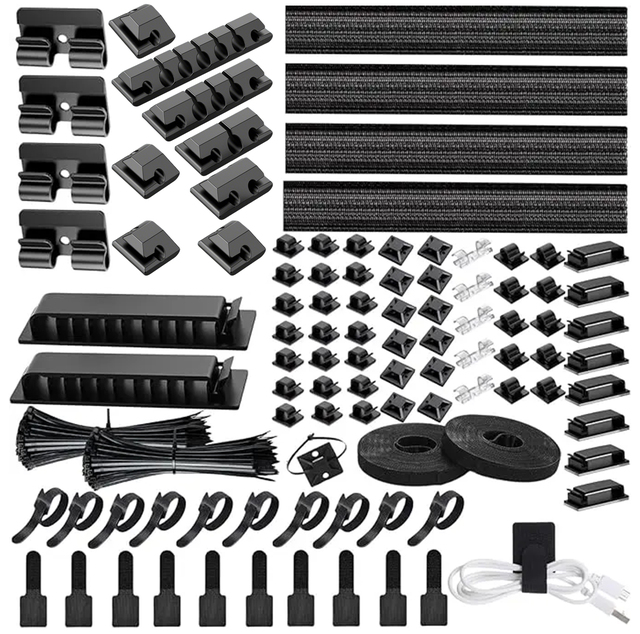 Nylon Cable Wire Management Organizer Kit for Home Office Computer Power Cord Organization