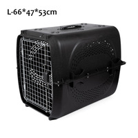 Cage à chat portable durable noire caisse à chat portable pour chien et chat expédition aérienne en plastique approuvée transporteur d'air pour animaux de compagnie pour chats et chiens