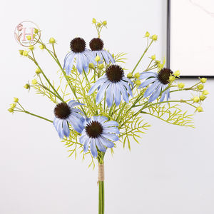 Hesper Best Seller 51cm yapay ekinezya buket nemlendirici el mor <span class=keywords><strong>Coneflower</strong></span> gerçek çiçekler düğün dekorasyon - Product Image 6