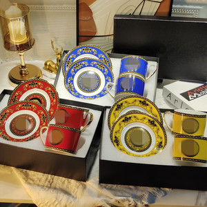 ขายชุดถ้วยและจานรองชาทำจากเซรามิกเนื้อละเอียดพร้อมกล่องของขวัญ - Product Image 1